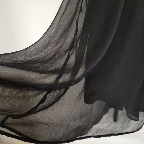 SHEIN Unity Mock-neckKnot Back Sheer Panel...Black Dress Sz Medium - Picture 5 of 11